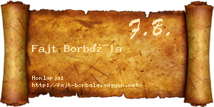 Fajt Borbála névjegykártya